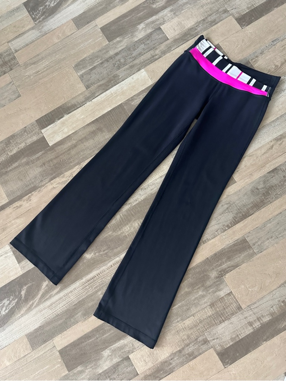 Lululemon Astro Pant Regular Black Active Leggings with Stripe Waistband 4